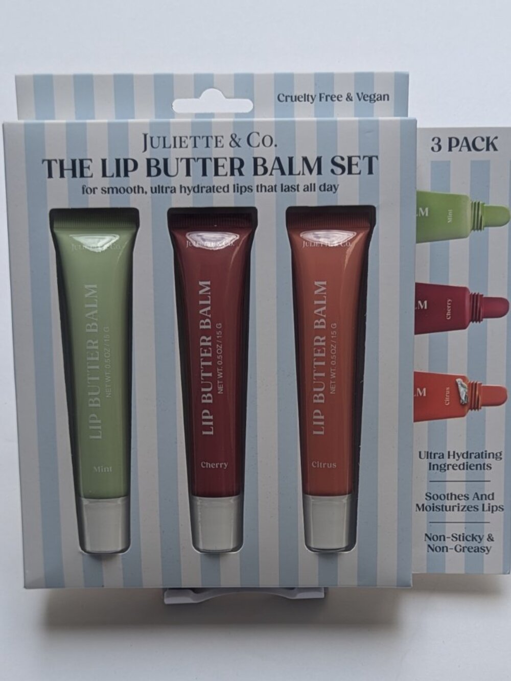 Juliette & Co. The Lip Butter Balm Set 3-Pack Brand New Sealed Cruelty Free